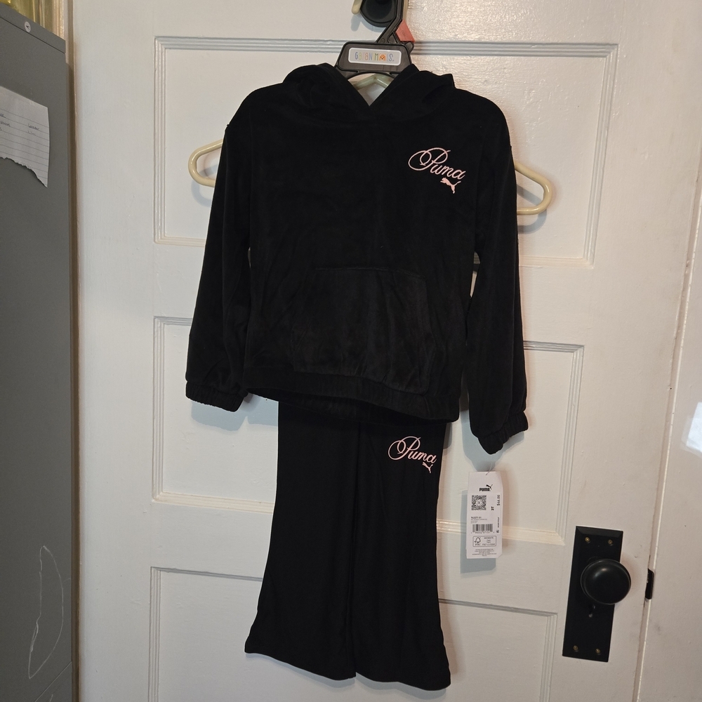 Puma Black Hoodie and Pants Set for Kids
